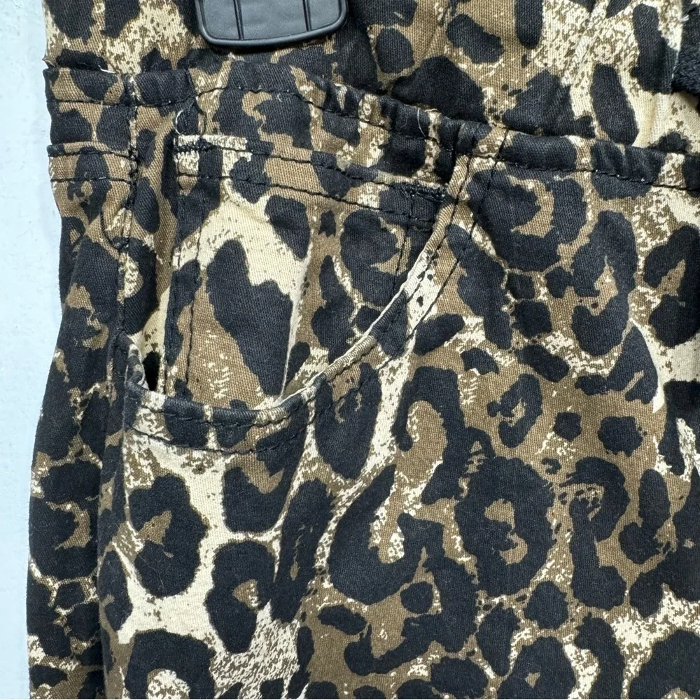 Leopard Animal Print Joggers YMI Distressed Raw Hem High Rise 5 Pocket Mobwife